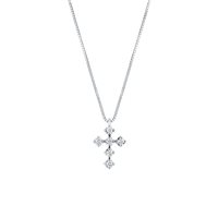 Pendente Mirco Visconti Donna Girocollo croce in Oro bianco Diamante 0.10 Ct BN47/10 - BN47/10